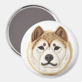 Akita Dog 3D geïnspireerd Magneet (Voorkant / Achterkant)