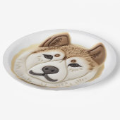 Akita Dog 3D geïnspireerd Papieren Bordje (Gekanteld)