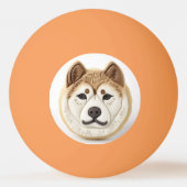 Akita Dog 3D geïnspireerd Pingpongballen (Achterkant)