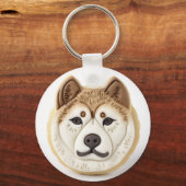 Akita Dog 3D geïnspireerd Sleutelhanger (Voorkant)