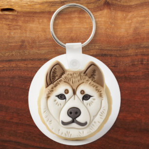 Akita Dog 3D geïnspireerd Sleutelhanger