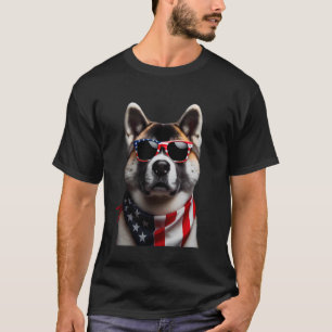 Akita Dog 4 juli Amerikaanse Onafhankelijkheidsdag T-shirt