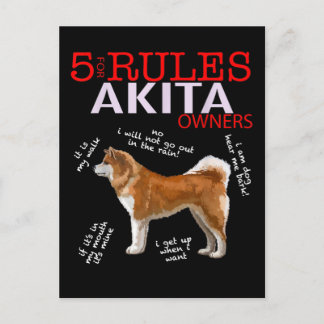 Akita Dog | 5 Regels Akita Dog Eigenaar Aankondigingskaart