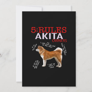 Akita Dog   5 Regels Akita Dog Eigenaar Bedankkaart