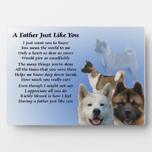 Akita Dog Father Poem Fotoplaat (voorkant)