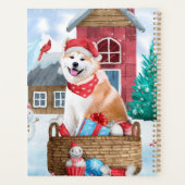 Akita Dog in het sneeuwkersthondenhuis Planner (Achterkant)