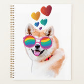 Akita Dog met harten Valentijnsdag Planner (Voorkant)