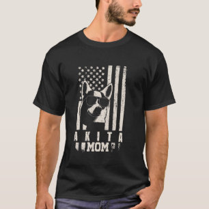 Akita Dog Mom Amerikaanse vlag geschenken voor vro T-shirt