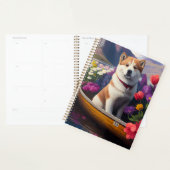 Akita Dog op een peddel: Een Schilderachtig avontu Planner (Display)