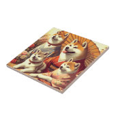  Akita Dog Painting Tegeltje (Zijkant)