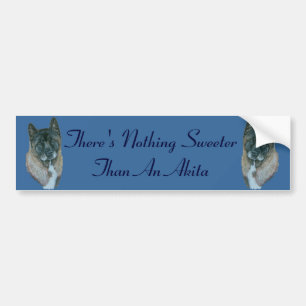 akita dog portret pictus with akita slogan bumpersticker