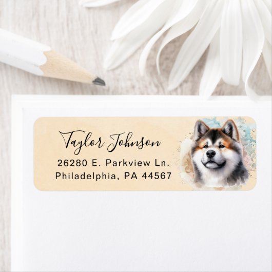 Akita Dog Return Address Label (Insitu)