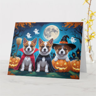 Akita Dogs Pumpkin Halloween Grappig Kaart