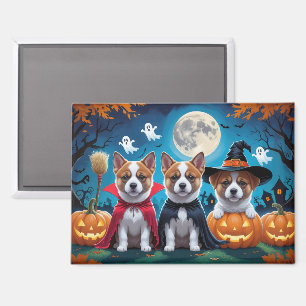 Akita Dogs Pumpkin Halloween Grappig Magneet