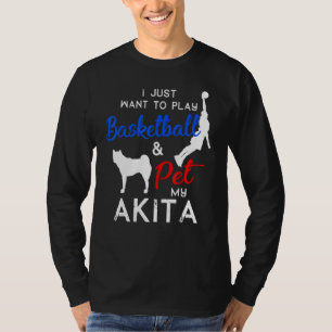 Akita Funny Basketball Dog Owner Xmas T-shirt