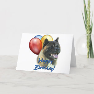 Akita Gelukkige Verjaardag Ballonnen Kaart