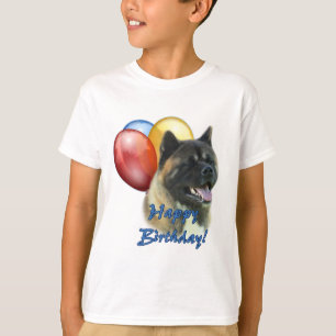 Akita Gelukkige Verjaardag Ballonnen T-shirt