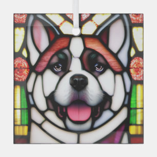 Akita "Glas in lood" Glas Ornament