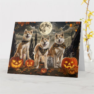 Akita Halloween Spooky Kaart