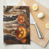 Akita Halloween Spooky Theedoek (Quarter Fold)