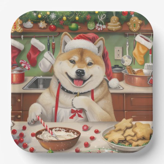Akita Holiday Baking: Feestelijke Kerst Papieren Bordje (Voorkant)