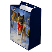 Akita Holiday  Medium Cadeauzakje (Achterkant Gekanteld)