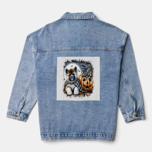 Akita-hond Halloween vierkant Denim Jacket