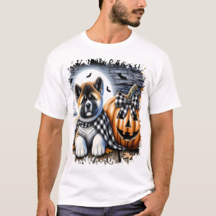 Akita-hond Halloween vierkant T-shirt
