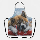 Akita Hond Kerstfeest Schort (Voorkant)