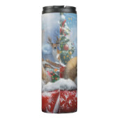 Akita Hond Kerstfeest Thermosbeker (Achterkant)