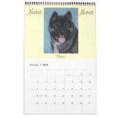 Akita-hond portretteert originele realistische kun kalender (Jan 2026)
