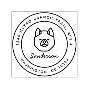 Akita hond retour adres stempel zelf-inkt