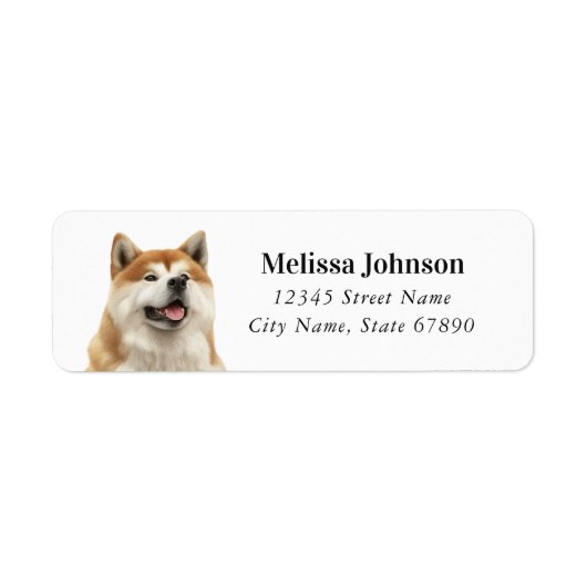 Akita Hond Retouradres Labels (Voorkant)