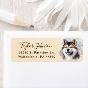 Akita-hond retouradreslabel etiket