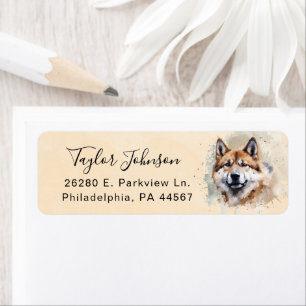 Akita-hond retouradreslabel etiket