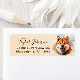 Akita-hond retouradreslabel etiket