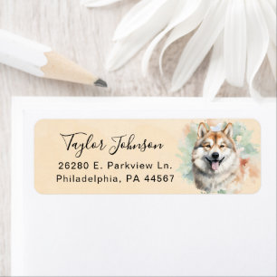 Akita-hond retouradreslabel etiket