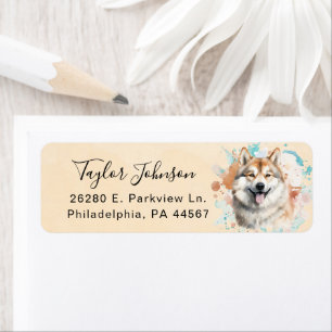 Akita-hond retouradreslabel etiket