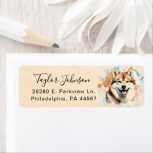 Akita-hond retouradreslabel etiket