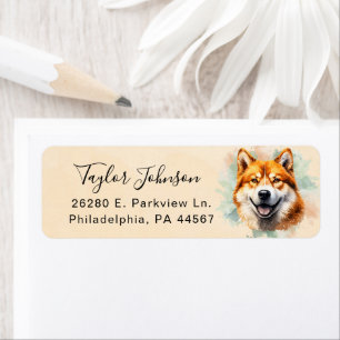 Akita-hond retouradreslabel etiket