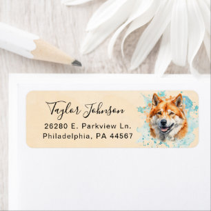 Akita-hond retouradreslabel etiket