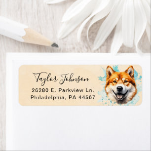 Akita-hond retouradreslabel etiket
