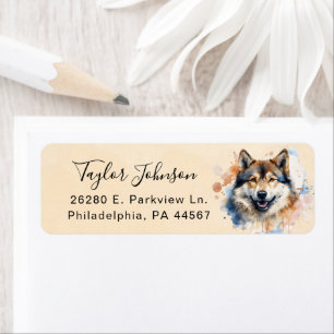 Akita-hond retouradreslabel etiket