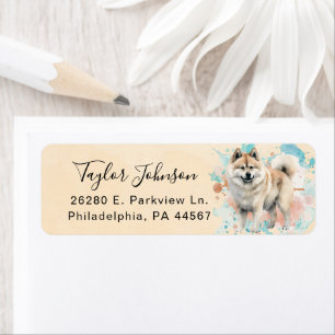 Akita-hond retouradreslabel etiket