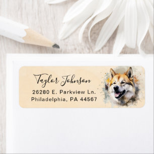 Akita-hond retouradreslabel etiket