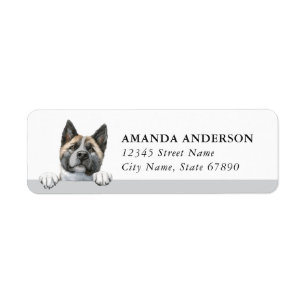 Akita-hond retouradreslabels etiket