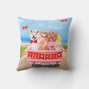 Akita-hond Valentijnsdag vrachtwagen harten Kussen