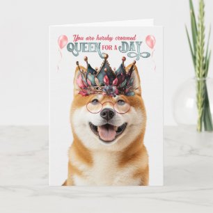 Akita Hondenkoningin voor Dag Grappige Verjaardag Kaart