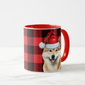 Akita Hondenliefhebber Holiday Buffalo Plaid Chris Mok (Voorkant rechts)