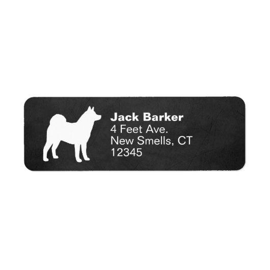 Akita Hondenras Silhouette Return Address Labels (Voorkant)